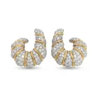 18K Yellow Gold and White Gold 7/1ctw Pave Earrings