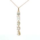 18K Yellow Gold 2.52ctw Diamond Mix Shape Drop Pendant