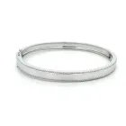 14K White Gold 1/1ctw Diamond Bangle Bracelet