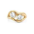 18K Yellow Gold 1.43ctw Diamond Fashion Ring GIA 1232923582 Round .70 ISI1 EXEXEX None GIA 6233923859 Round .73 ISI2 EXEXEX None