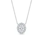 18K White Gold 1.47ctw Diamond Pendant with GIA 13551491 1.02 Oval DVS2 GDGD None center