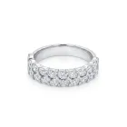 18K White Gold 1.14ctw Diamond Marquise Double Row Eternity Band