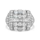 Platinum 2/1ctw Diamond Single Cut and Old Euro Estate Ring