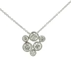 14K White Gold 1/1ctw Diamond Bubble Pendant