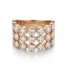 14K Yellow Gold 2.32ctw Diamond Bezel 3 Row Band