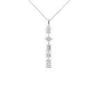14K White Gold 3.27ctw Diamond Mix Shape Bezel Dangle Pendant