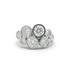18K White Gold 2.79ctw Diamond Bubble Ring