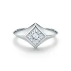 14K White Gold 1.00ct Princess Diamond Knife Edge Ring GIA 216830629 Princess GVS2 EXVG Faint