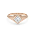 14K Yellow Gold 1.00ct Princess Diamond Knife Edge Ring GIA 216830629 Princess GVS2 EXVG Faint
