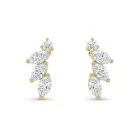 14K Yellow Gold 2.03ctw Diamond Marquise Ivy Climber Earrings