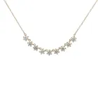 14K Yellow Gold Buttercup Prong Bar Necklace 2 3/4ctw