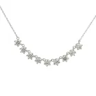 14K White Gold Buttercup Prong Bar Necklace 2 3/4ctw