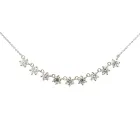 14K White Gold Buttercup Prong Bar Necklace 2/1ctw