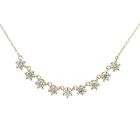 14K Yellow Gold Buttercup Prong Bar Necklace 2/1ctw
