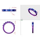 14K White Gold Diamond and Oval Sapphire Band 0.40ctw Diamonds 0.65ctw Sapphire