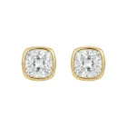 18K Yellow Gold 1.65ctw Diamond Cushion Bezel Earrings