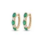 14K Yellow Gold .36ctw Diamond 1.27ctw Emerald Earrings