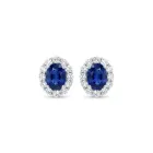 18k White Gold .83ctw Diamond 1.68ctw Sapphire Earrings