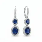 18k White Gold 1.46ctw Diamond 1.65ctw Sapphire 1.13ctw Sapphire Earrings