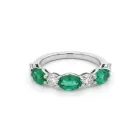 14k White Gold .61ctw Diamond 1.27ctw Emerald Ring