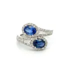 14k White Gold .28ctw Diamond 1.81ctw Sapphire .22ctw Diamond Ring