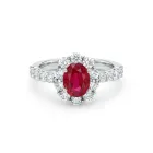 18k White Gold 1.19ctw Diamond 1.18ctw Ruby
