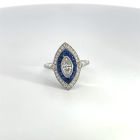 18K White Gold .2ctw Diamond .88ctw Sapphire .37ctw Diamond Rings