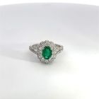 18K White Gold .79ctw Diamond .83ctw Emerald Rings