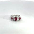 14K White Gold .24ctw Diamond .46ctw Ruby .42ctw Ruby Rings