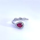 18K White Gold .31ctw Diamond .8ctw Ruby .32ctw Diamond Rings