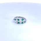 18K White Gold .19ctw Diamond .43ctw Emerald .19ctw Diamond Rings