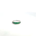 18K White Gold .42ctw Diamond .61ctw Emerald Rings