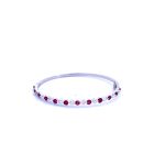 18K White Gold 1.78ctw Diamond 2.39ctw Ruby Bracelet
