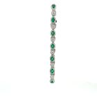 14K White Gold 1.55ctw Diamond 2.53ctw Emerald Bracelet