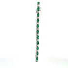 14K White Gold 1.1ctw Diamond 5.5ctw Emerald Bracelet