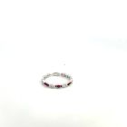 18K White Gold .17ctw Diamond .4ctw Ruby Rings
