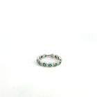14K White Gold .12ctw Diamond .75ctw Emerald Rings