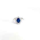 14K White Gold .74ctw Diamond 1.01 Sapphire Rings