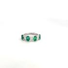 14K White Gold 1.52ctw Diamond 1.54ctw Emerald Rings