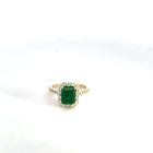14K Yellow Gold .69ctw Diamond 1.57ctw Emerald Rings
