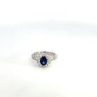 18K White Gold .67ctw Diamond .93ctw Sapphire Rings