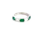 14K White Gold .65ctw Diamond .74ctw Emerald Rings
