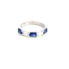 14K White Gold .65ctw Diamond 1.03ctw Sapphire Rings