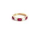 14K Yellow Gold .62ctw Diamond .98ctw Ruby Rings
