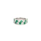 14K White Gold 1.52ctw Diamond 1.08ctw Emerald Rings