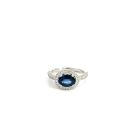 18K White Gold .63ctw Diamond .9ctw Sapphire Rings