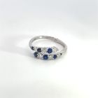 18K White Gold .19ctw Diamond .49ctw Sapphire .19ctw Diamond Rings