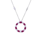 14K White Gold 1.05ctw Diamond 2.15ctw Ruby Pendant