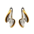 18K Yellow and White Gold 1/6ctw Diamond Fashion Earrings