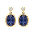 18K Yellow and White Gold 1/6ctw Diamond adn Ruby Fashion Earrings
